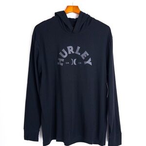 Hurley . Men’s Black Hooded Long Sleeve Tee